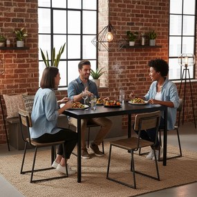 Jedálenský kuchynský stôl pre 4-5 osôb počítačový stôl 120x60 cm čierny ModernHome