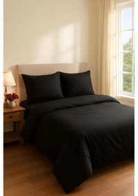 Čierne obliečky na jednolôžko/predĺžené s plachtou/3-dielne 160x220 cm Classic – Mila Home