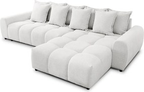 Biela rohová pohovka (pravý roh/s leňoškou) Albane – Ropez