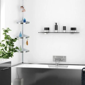 Teleskopická rohová polica do kúpeľne