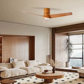 ZEVENTI - LED stropný ventilátor BARROSA LED/18W/230V Wi-Fi Tuya hnedá + DO