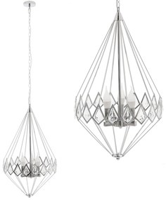 Toolight - Krištáľová závesná lampa 3xE14 40W APP210-3CPR, strieborná, OSW-07500