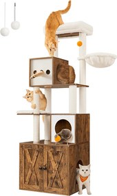 Škrabadlo pre mačky MDF/sisal/plyš AKS-E1116 OLW Farba: Hnedá