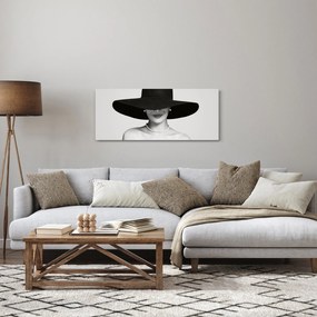 Obraz - Žena s klobúkom (120x50 cm)