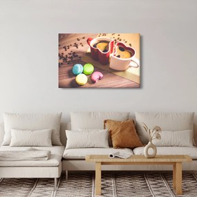 Obraz kávy a makronek (90x60 cm)