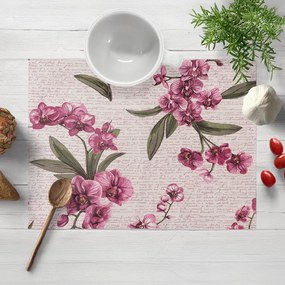 Biante Bavlnené prestieranie na stôl Sandra SA-635 Ružovofialové orchidey na bielom 35x45 cm