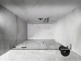 Mexen Lunar L, ľavé otočné sprchové dvere 155 cm, 8mm číre sklo, oceľový profil, 834SL-155-050-97-00-L