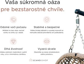 Závesné kreslo MOLINE so stojanom, čierne