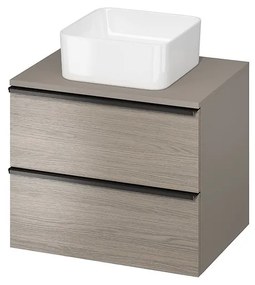 Cersanit - VIRGO závesná skrinka pod umývadlo s doskou 60cm, šedý dub-čierna, S522-023