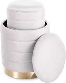 SI Britta Velvet taburetka (sada) svetlo béžová