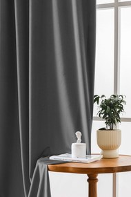 Sivý zatemňovací záves VELVET 140x250 cm Zavesenie: Kovové krúžky