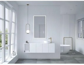Zrkadlo do kúpeľne s osvetlením Square LED 65x120 cm s vypínačom a podložkou proti zahmlievaniu