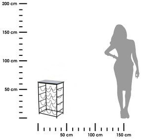 STOJAN NA VÍNO DEBRA 60X26X40 CM ČIERNA
