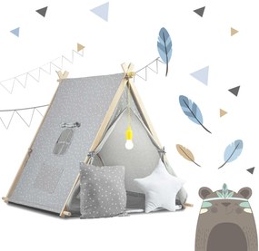 Stan pre deti s lampou Nukido 740521 - šedý