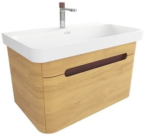 Kúpeľňová skrinka s umývadlom SAT Fusion 77,5x43x45 cm dub medový mat SATFUSION80DMMWBA, 1 ks