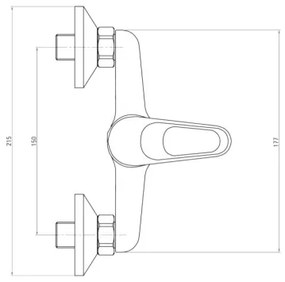 Deante Lobo, nástenná sprchová batéria 150mm so sprchovou sadou, chrómová, BYU_041M
