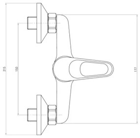 Deante Lobo, nástenná sprchová batéria 150mm so sprchovou sadou, chrómová, BYU_041M