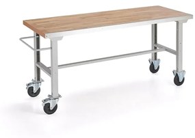Dielenský stôl s kolieskami SOLID, 2000x800 mm, dubový parket