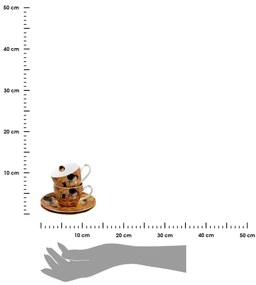 Porcelánová šálka s podšálkou Klimt The Kiss 90 ml sada 2ks
