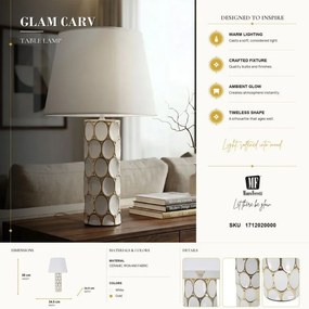 Stolná lampa Glam Carv 56 cm bielo-zlatá