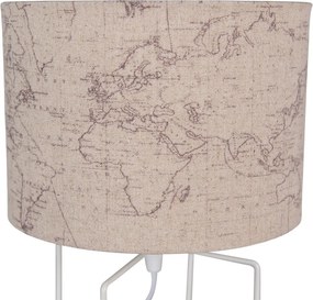 Biela stolná lampa s béžovým tienidlom - Ø 22*34 cm E27/max 1*60W