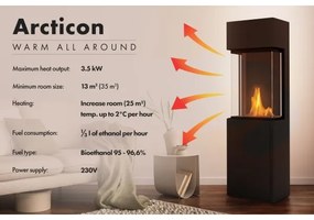 Planika Arcticon BEV - BIO krb na diaľkové ovládanie 126,2x40 cm 3,5kW
