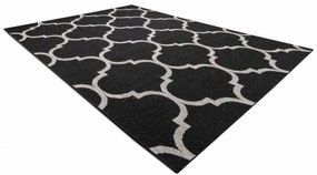 Koberec SIZAL FLOORLUX 20608 - marokánsky, trellis - čierny, strieborný
