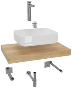 Hansgrohe Dolce kúpeľňová zostava siko s doskou pod umývadlo 80x8x50 cm dub halifax KSETDO6