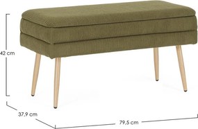 Zelená polstrovaná lavica Olga – Bizzotto
