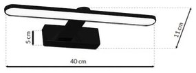 Nástenné LED svietidlo Splash, 1x LED 8w, 4000k, (40 cm), b