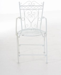 Kovová stolička Sheela s područkami - Biela