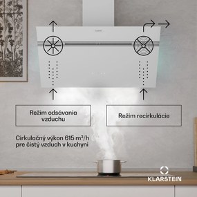 Klarstein Alina digestor, 80 cm, 600 m³/h, Tichý, EEK A