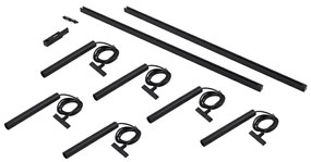 Moderný koľajnicový systém s 6 čiernymi závesnými svetlami 1-fázový - Slimline Keno