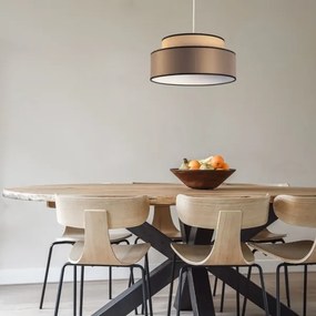 Luster na lanku GRACE 1xE27/60W/230V pr. 40 cm béžová/hnedá