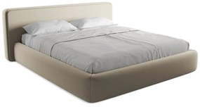 Béžová čalúnená dvojlôžková posteľ s úložným priestorom s roštom 180x200 cm Kiana – Makamii