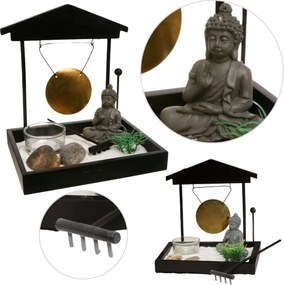 Dekoračná soška Buddy, 12x15x16 cm, čierna