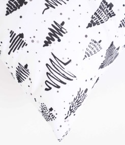 Vianočná obliečka na vankúš Velvet 40 × 40 cm - Smrečky a jedličky