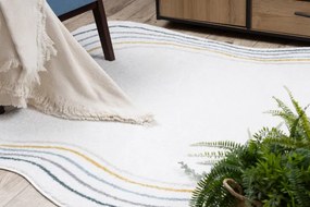 Koberec FUSION Shape  5707 biely / tmavozelený