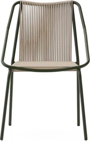 Tmavozelená/béžová kovová záhradná stolička Zivia – Kave Home