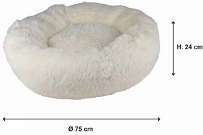 Krémový pelech pre psa ø 75 cm Fluffy – Love Story