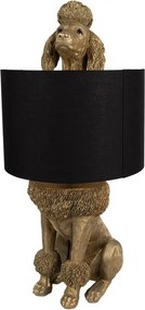 Stolní lampa Psí pudl 30x28x57 cm Zlatá barva Černá Polyresinový kancelářský stůl - 30*28*57 cm E27/ma* 1*60W