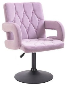 LuxuryForm DESIGN Stolička BOSTON VELUR na čiernom tanieri - levanduľa