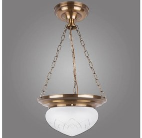 Kemar RI/PL/W/M - Luster na reťazi RINAMA 1xE27/100W/230V mosadz