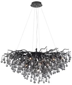 Paul Neuhaus 2192-18 - Závesný luster na lanku ICICLE 10xG9/40W/230V 50x100 cm čierna