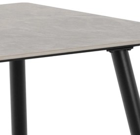 Jídelní stůl Wicklow 140 cm  šedý mramor/černý
