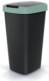 Odpadkový kôš s farebným vekom, 25 l, zelená / čierna