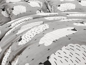 Bavlnené obliečky WHITE SHEEPS sivá Rozmer obliečky: 70 x 90 cm | 140 x 220 cm