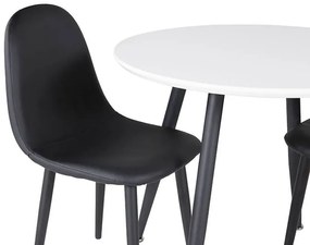 Plaza Polar XXS stolová súprava biela/čierna ekokoža
