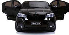 LEAN CARS Elektrické autíčko BMW X6M pre deti čierne lakované LED MP3