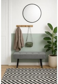 Noela Zamatová lavica s čiernou podnožou MOZA šedá